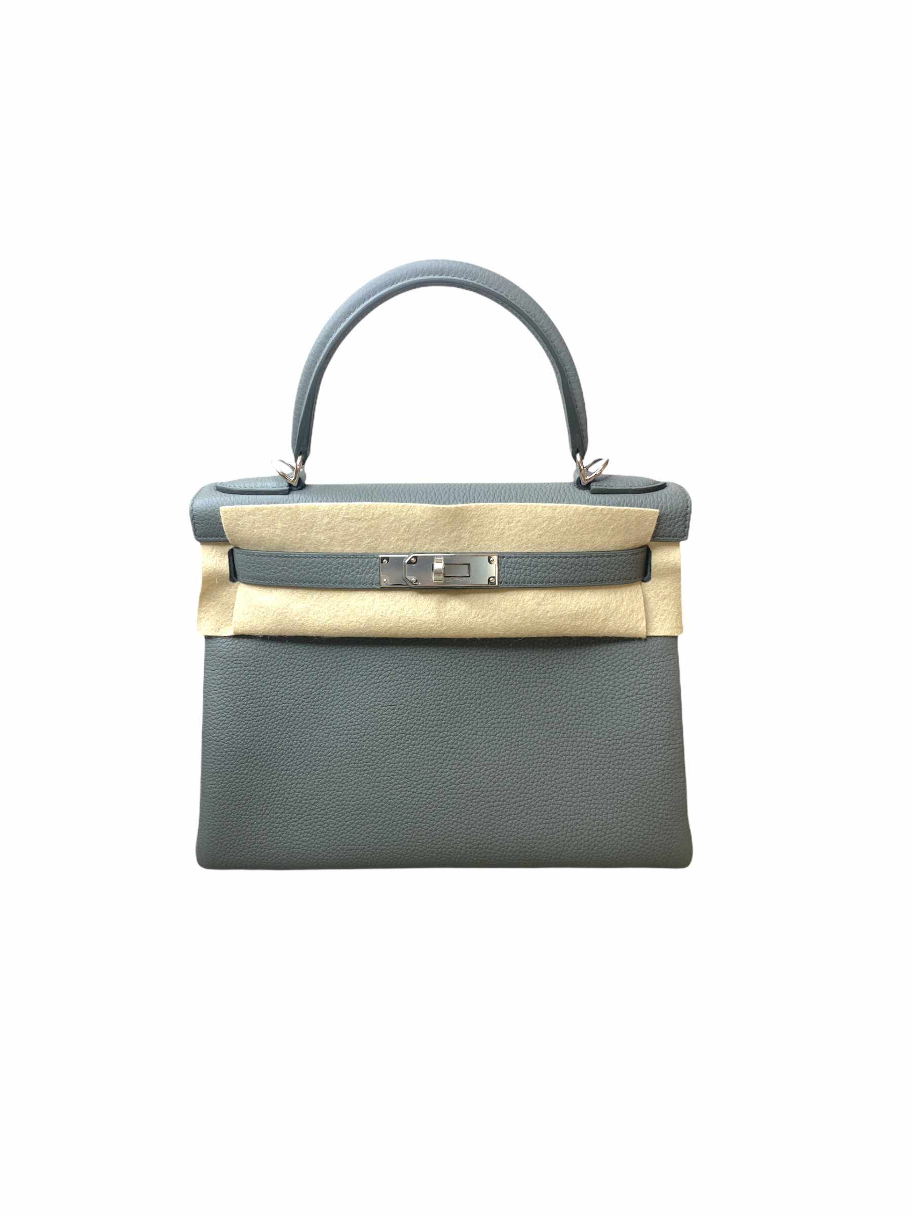 Shop Pre Owned Hermes Kelly 28 Retourne Vert Amande Handbag