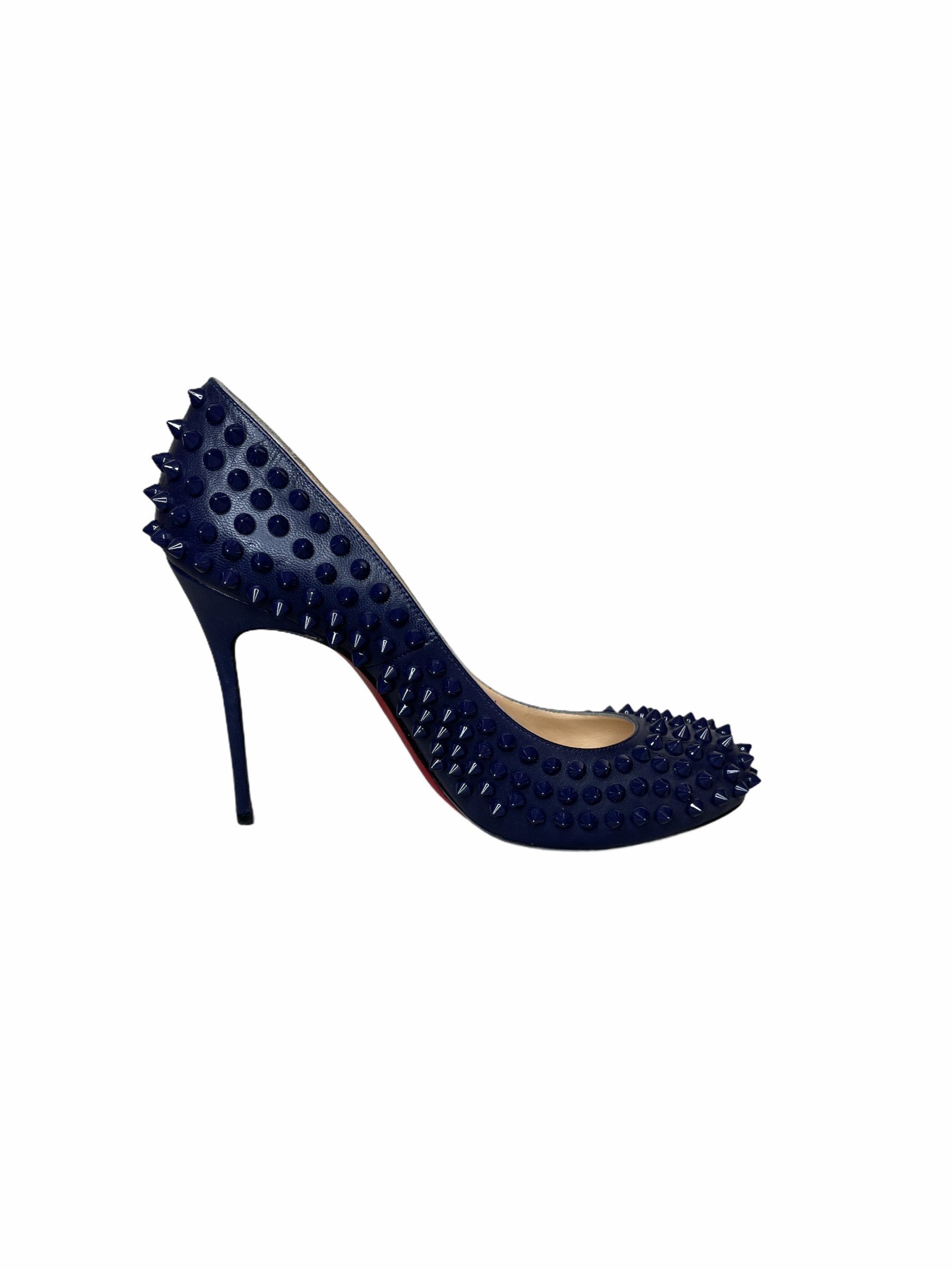 Tyggegummi Har det dårligt sofistikeret Pre Loved Christian Louboutin Spike Heels in Navy Blue