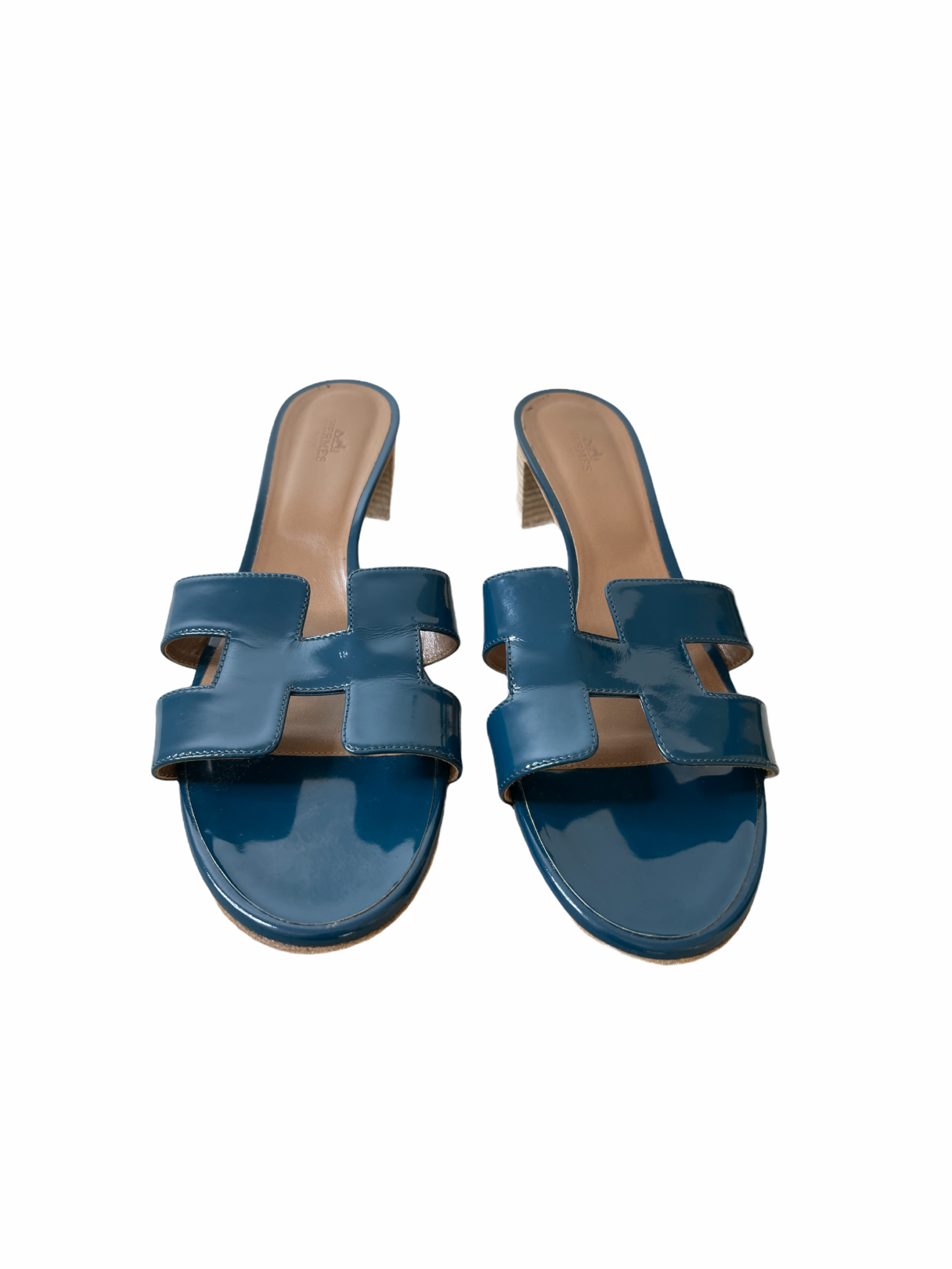 Pre Owned Luxury Hermes Vert Oasis Sandals Size 41 EU