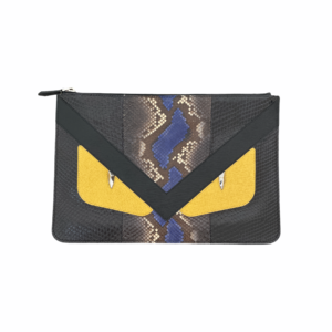 Pre Owned / Pre Loved Fendi Monster Flat Pouch Python