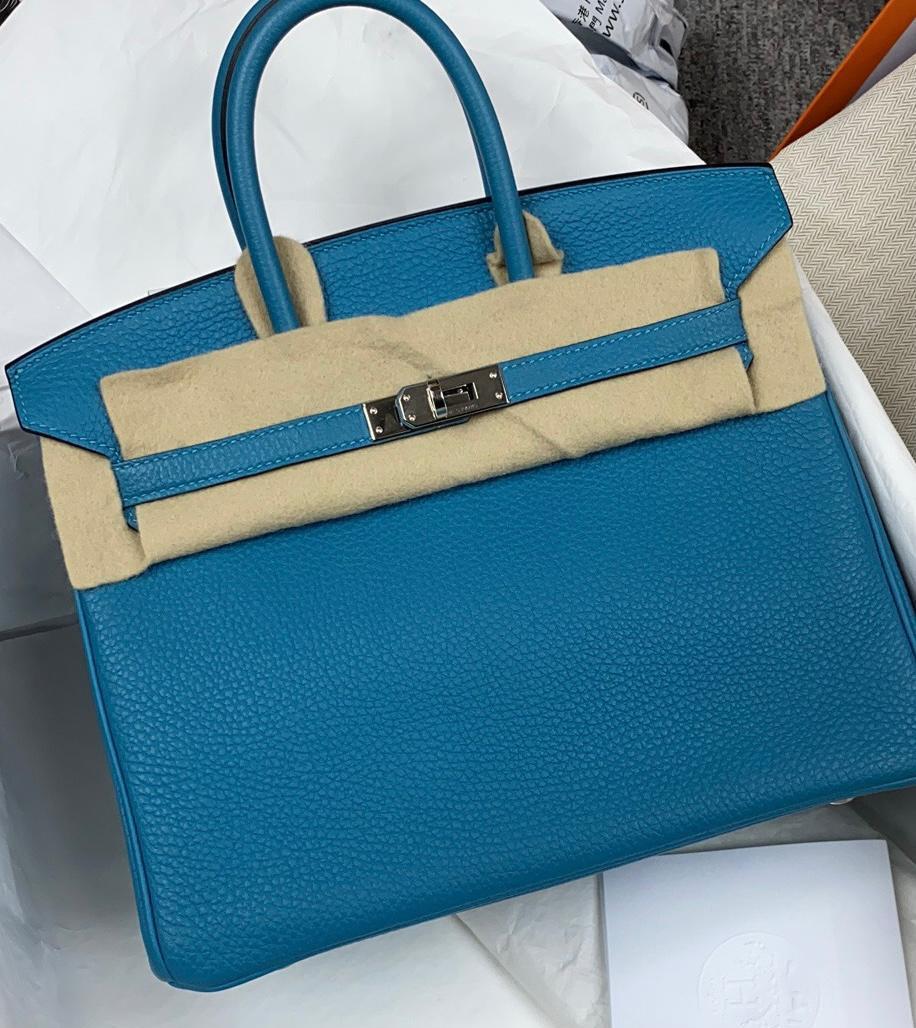 Pre Loved Hermes Birkin 25 Turquoise Togo Phw Handbag