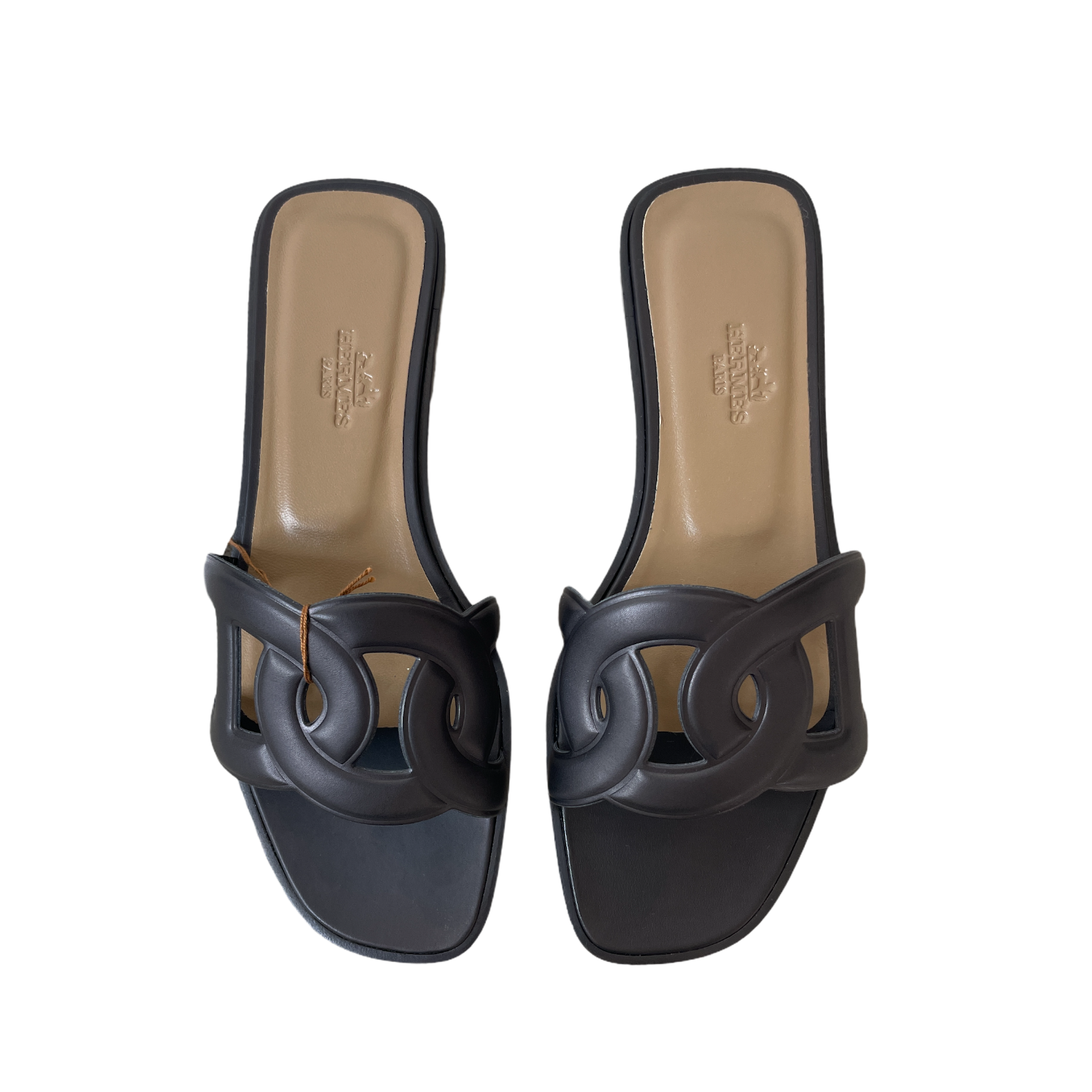 Pre Owned Hermes Omaha black calfskin Ladies Sandal