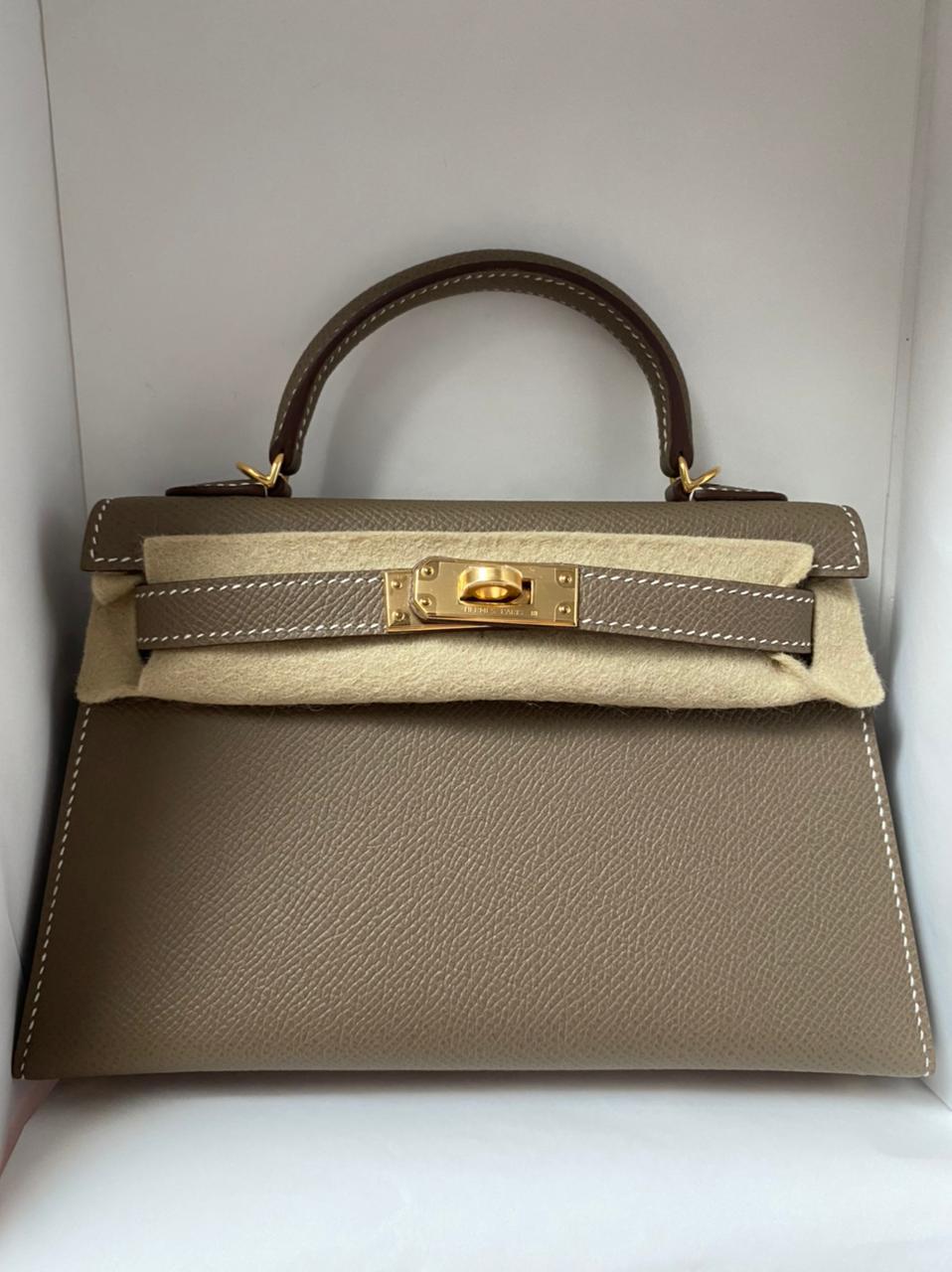 Hermès Epsom Etoupe Kelly to Go GHW - Handbag | Pre-owned & Certified | used Second Hand | Unisex