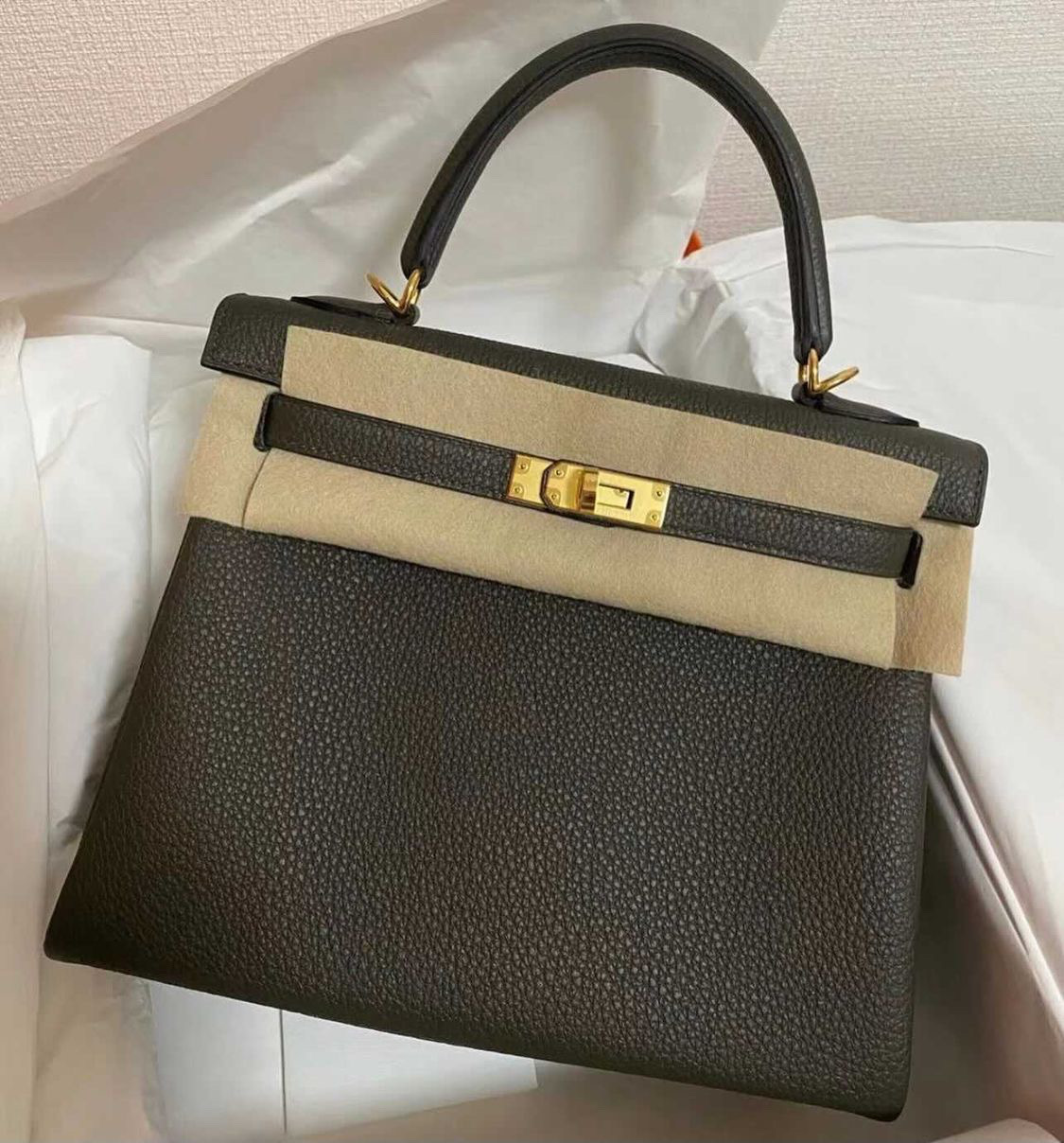 Hermès Kelly 25 Togo Vert de Gris Gold Hardware. Price Upon Request -  Handbag Spa & Shop