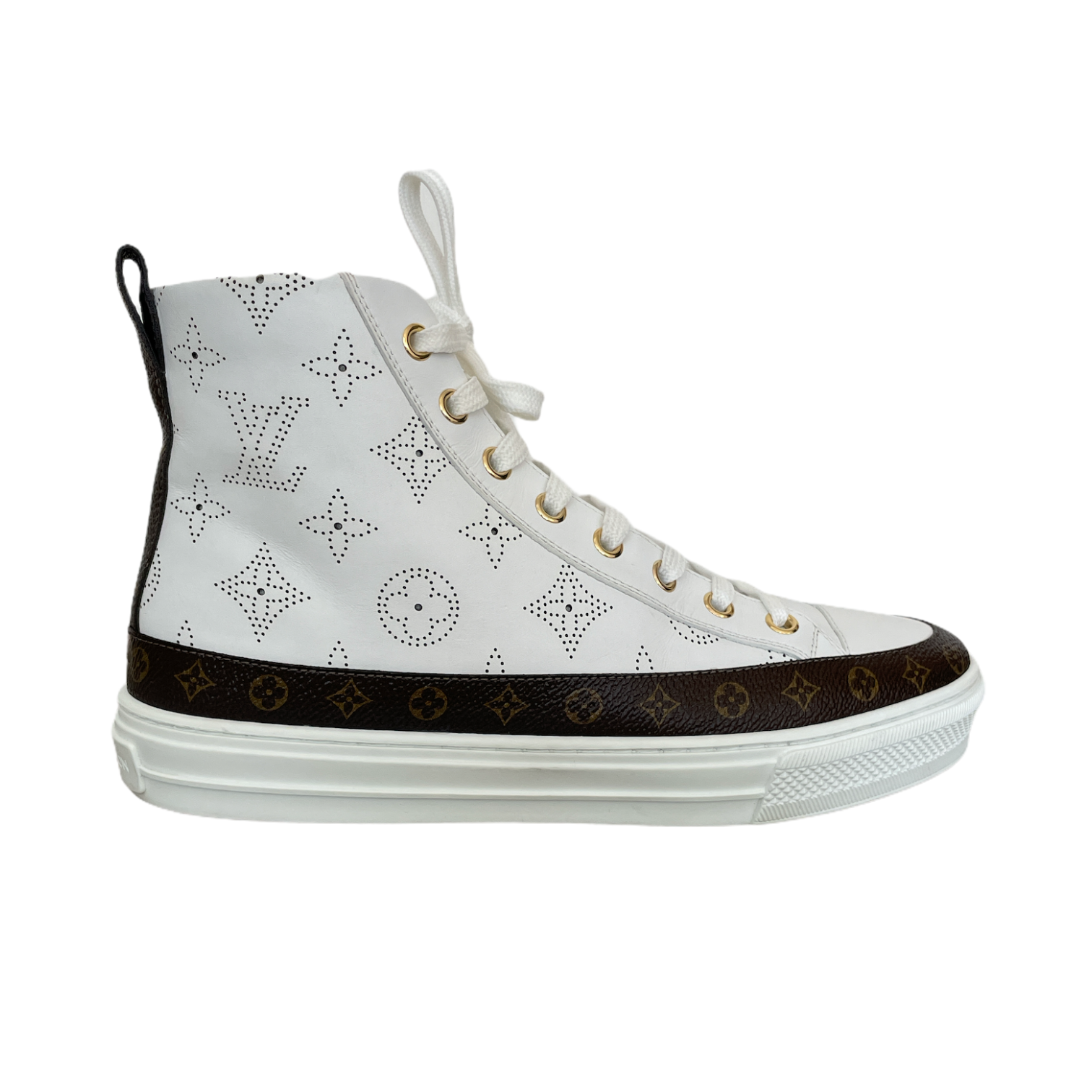 Louis Vuitton Stellar Line High Top Brown Monogram / White Leather EU 40 Uk  6 ref.1040453 - Joli Closet