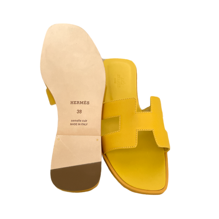 hermes yellow oran sandals