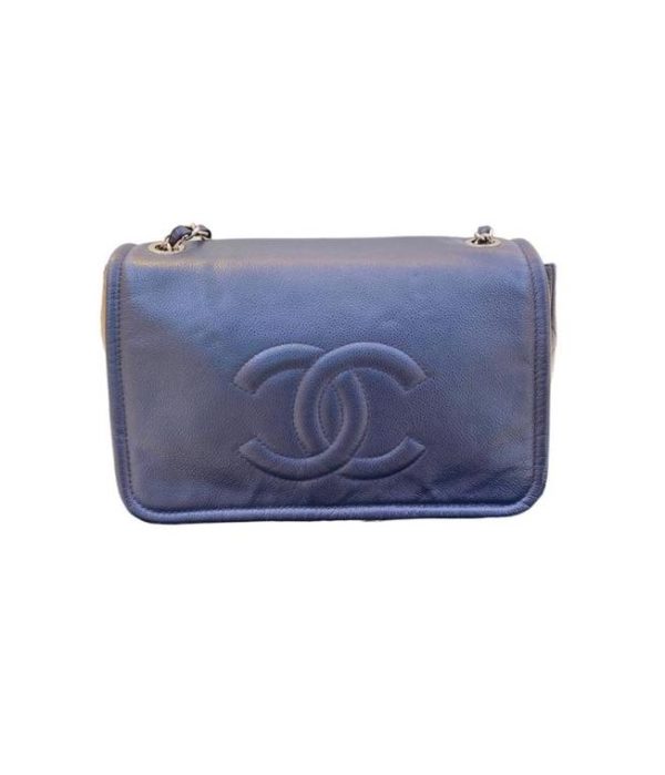 Chanel accordion timeless CC bag blue
