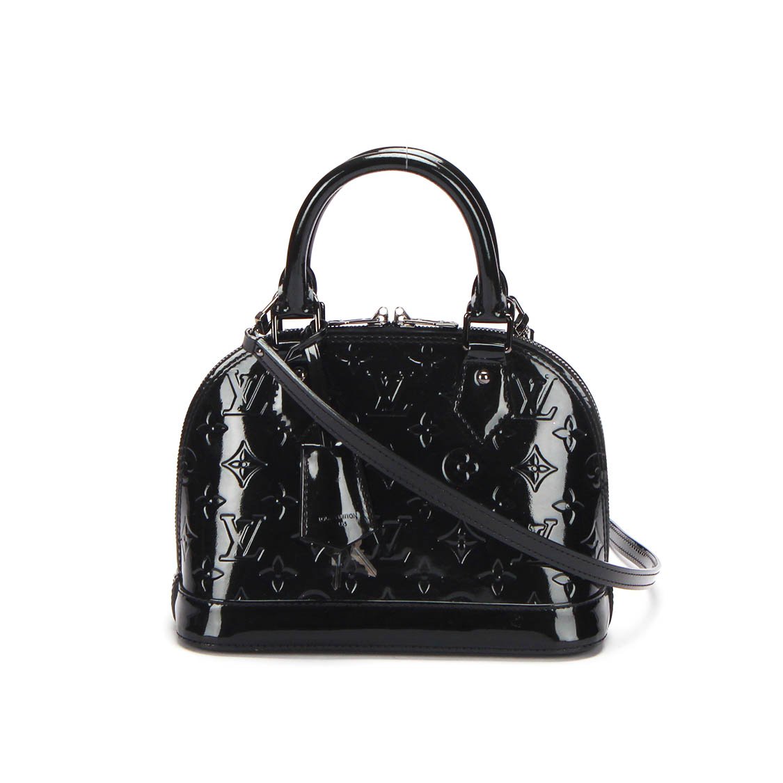 Louis Vuitton 2000s Black Vernis Alma Monogram Handbag · INTO