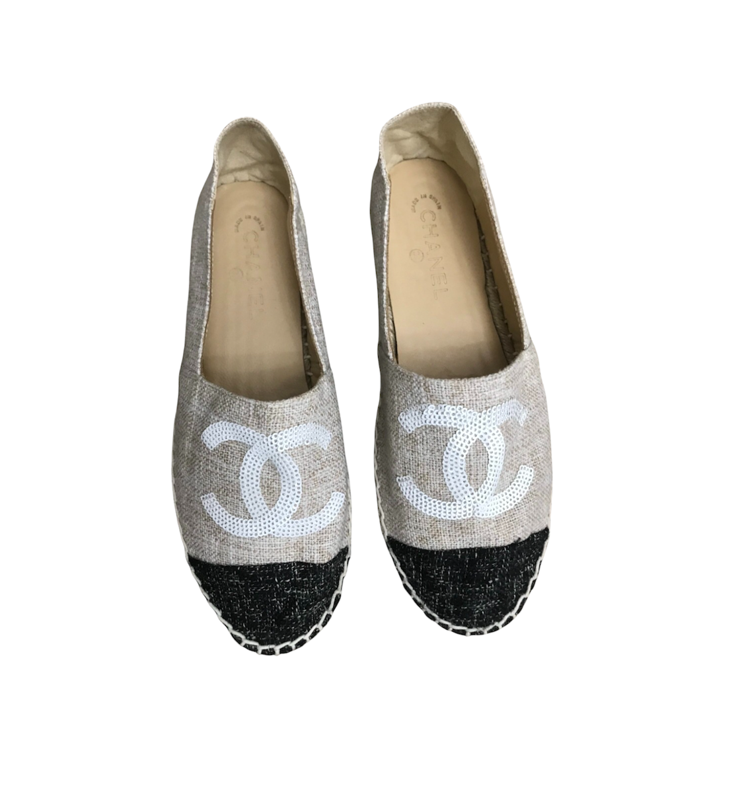 CHANEL Size 11 Grey Suede Solid Espadrille Flats  Labels Luxury