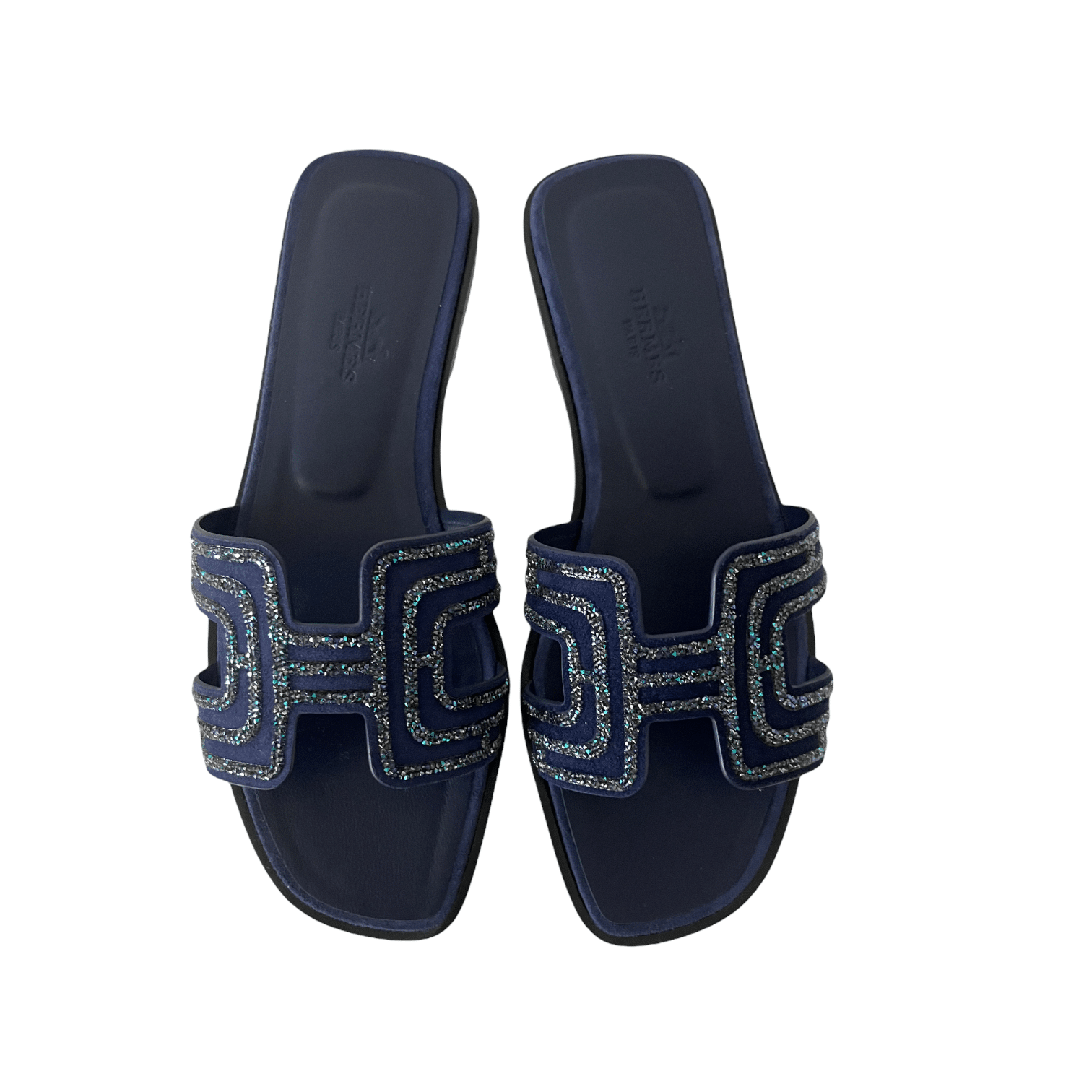 Hermes Oran Blue Strass sandals size 36 EU | The Luxury Flavor