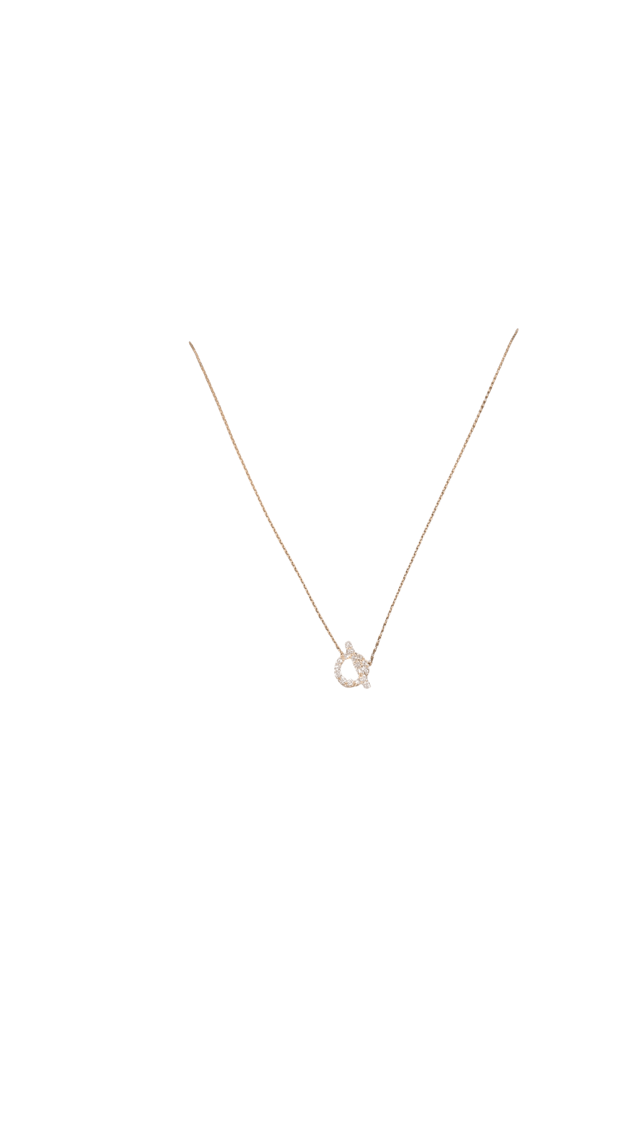 HERMES 18K Rose Gold Diamond Finesse Pendant Necklace 1361182 | FASHIONPHILE