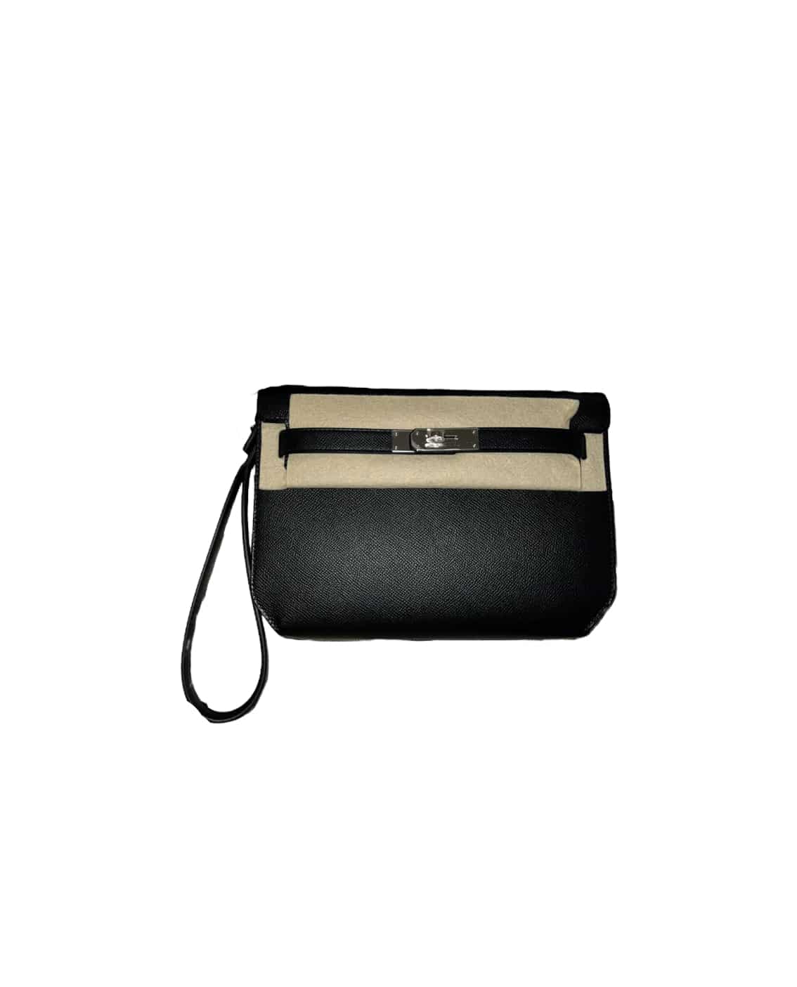 Hermes Kelly Depeches Pouch Epsom 25 Black 556779