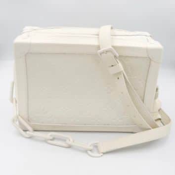 LOUIS VUITTON Calfskin PVC Epi Plage Soft Trunk Optic White