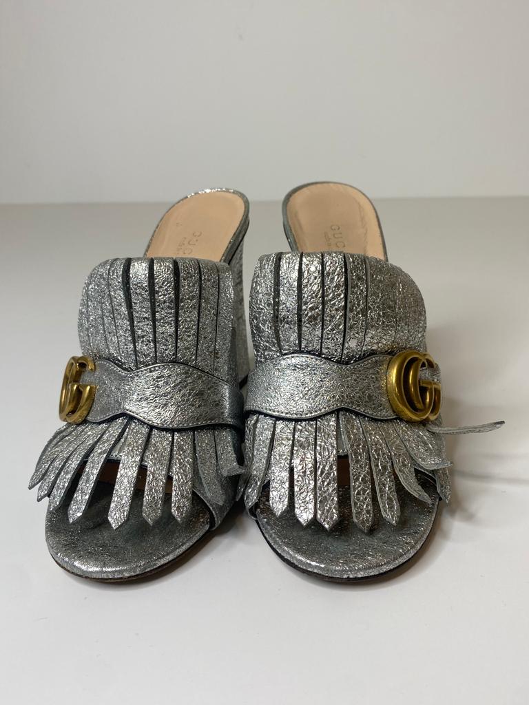 Gucci Marmont Metallic Mule sandal Size 39 EU - The Luxury Flavor