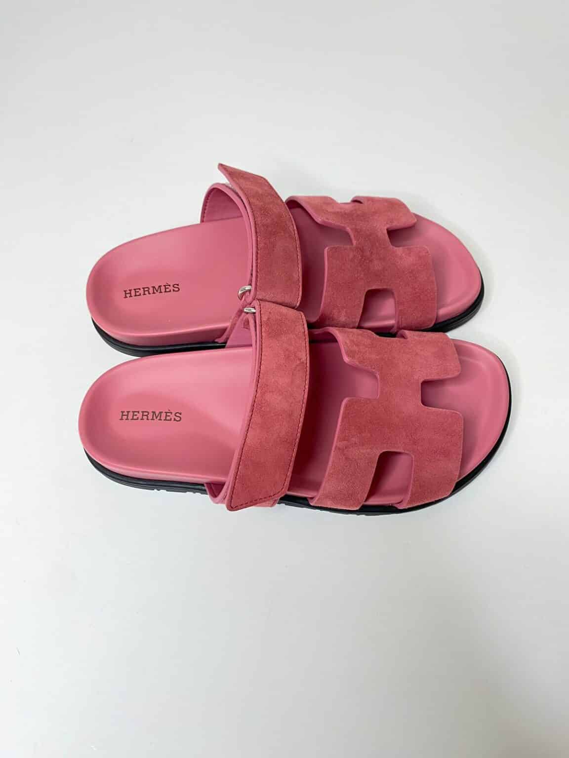 Chypre Sandal Pink shearling insole Pink Velvet leather lining