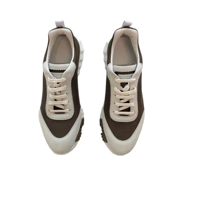 Hermes Bouncing Sneakers khaki/white Size EU 42.5 - The Luxury Flavor