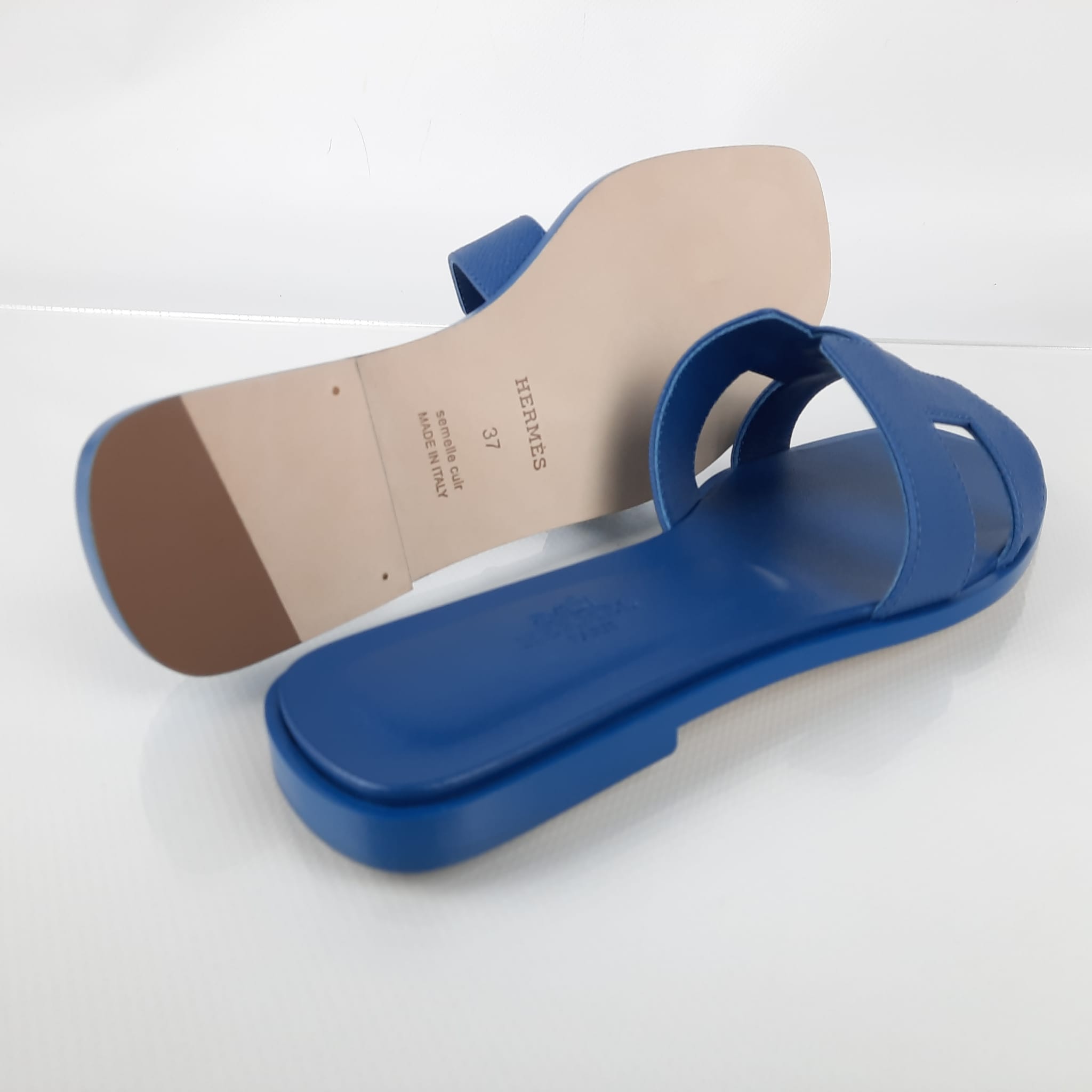 Hermes oran sales sandals blue