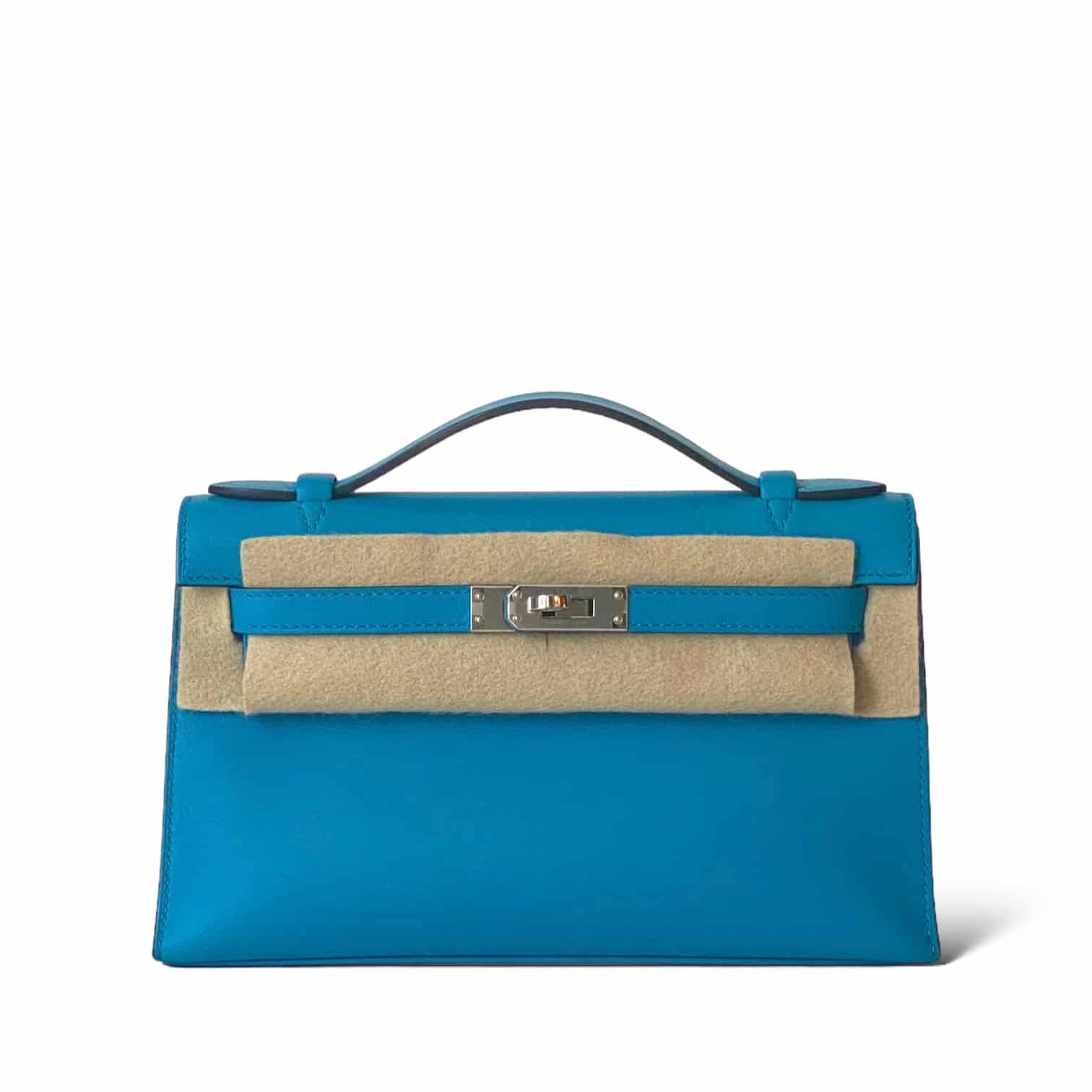 A BLEU FRIDA SWIFT LEATHER KELLY POCHETTE WITH GOLD HARDWARE