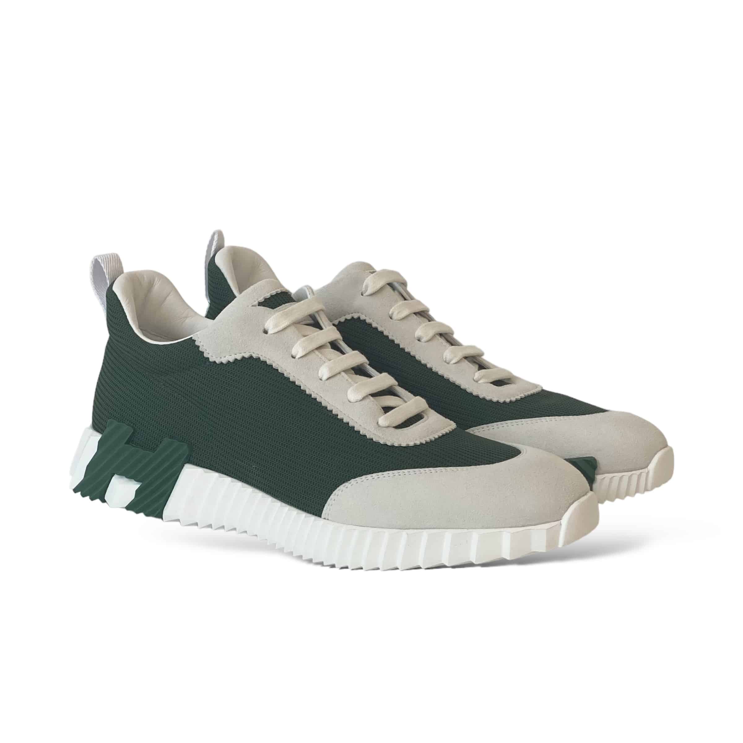 Hermes Bouncing Size 42 EU Sneakers Vert Cactus and White | The Luxury ...