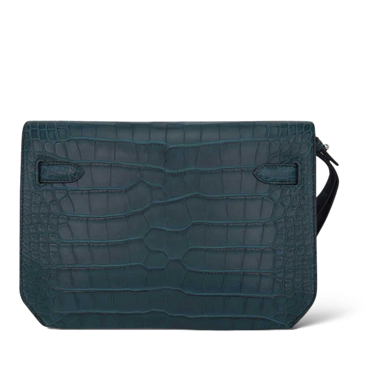 Hermes Kelly Depeche Croco Vert Rousseau PHW | The Luxury Flavor