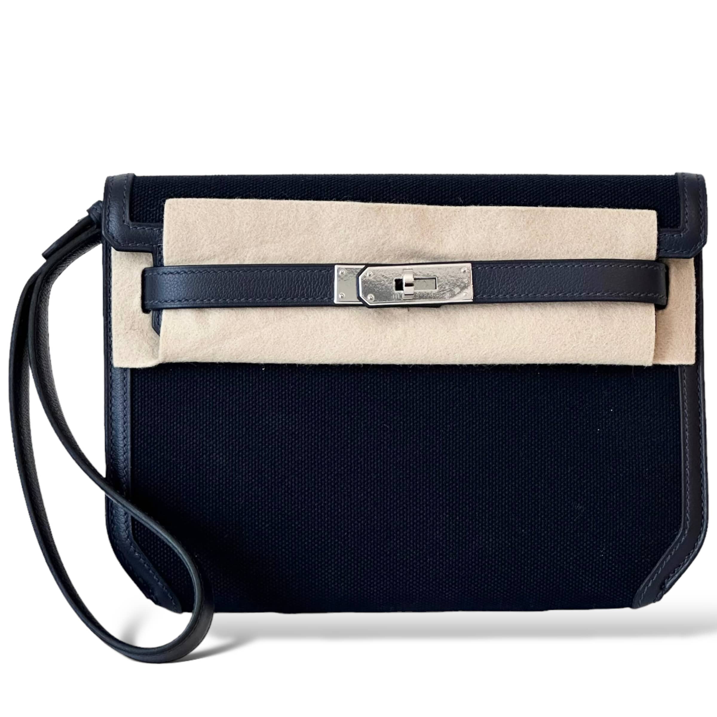 Hermes Kelly Depeche Blue Marine/Blue Nuit Canvas - The Luxury Flavor