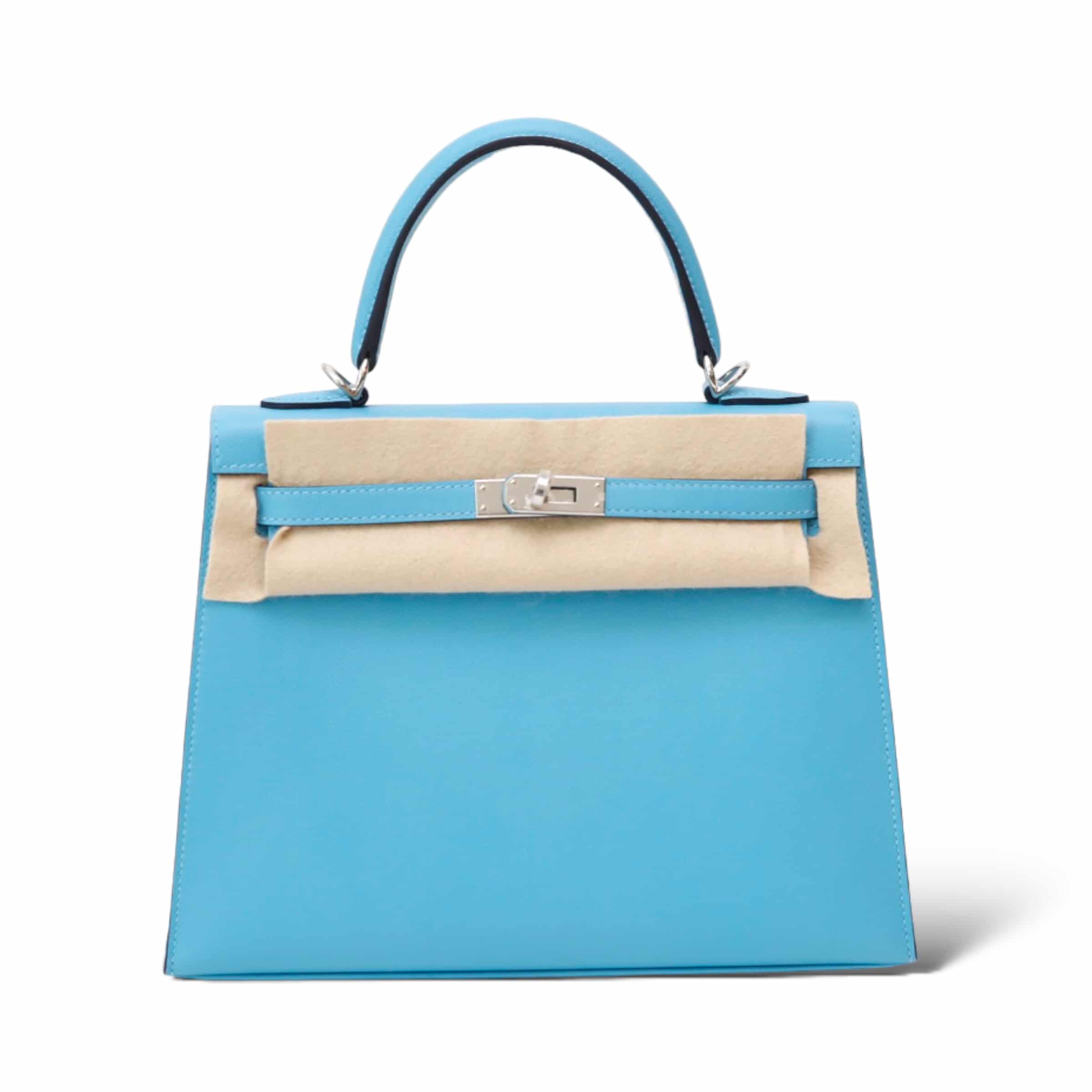 Hermes Kelly 25 Bleu Du Nord Phw with Cuivre Inside - The Luxury Flavor