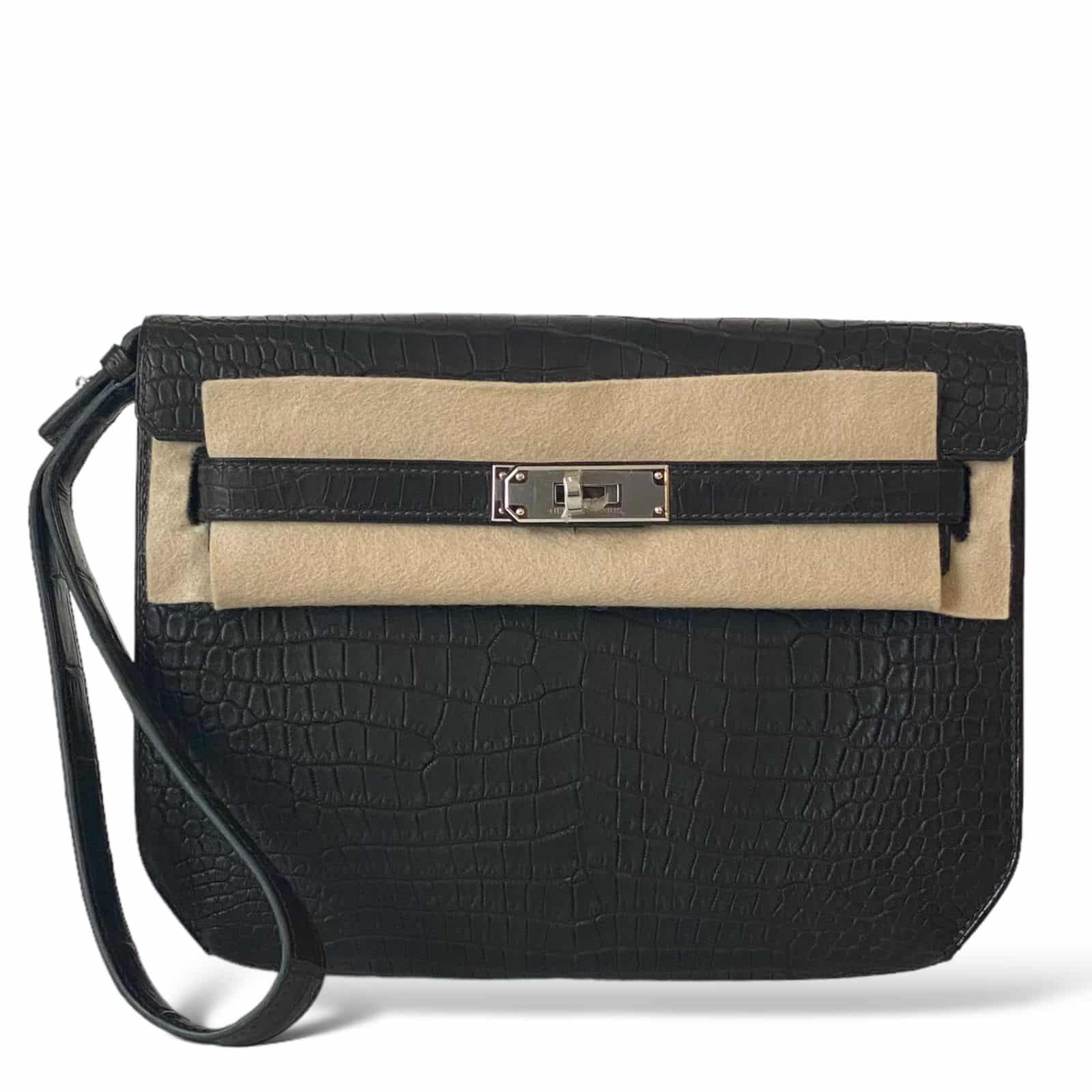 Hermes Kelly Depeche Croco Dark Brown PHW - The Luxury Flavor