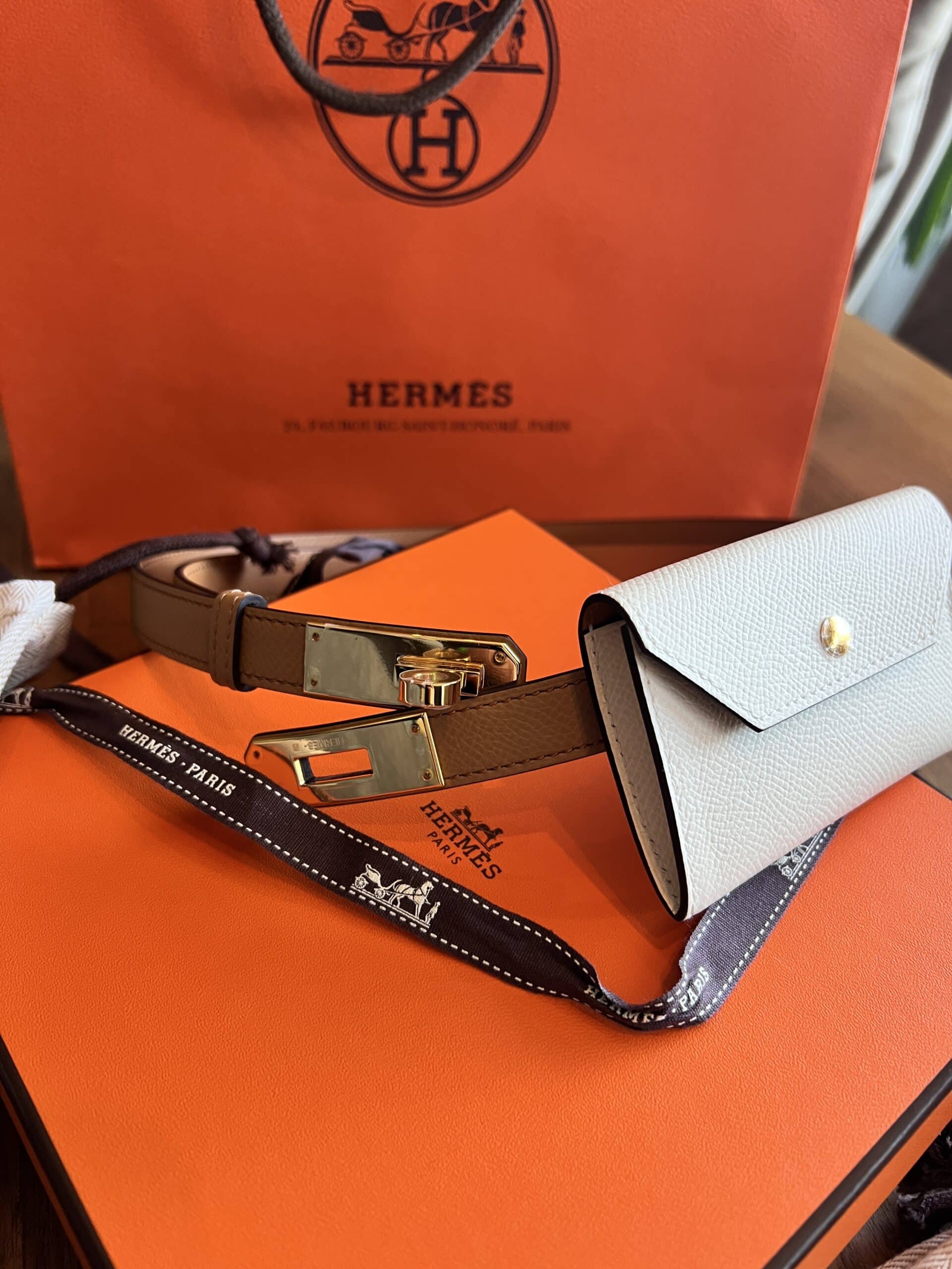 HERMES Epsom Kelly Pocket Belt Gold 1303100