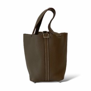 Hermes Picotin Lock 18 Bag Etoupe Clemence Tote Palladium Hardware