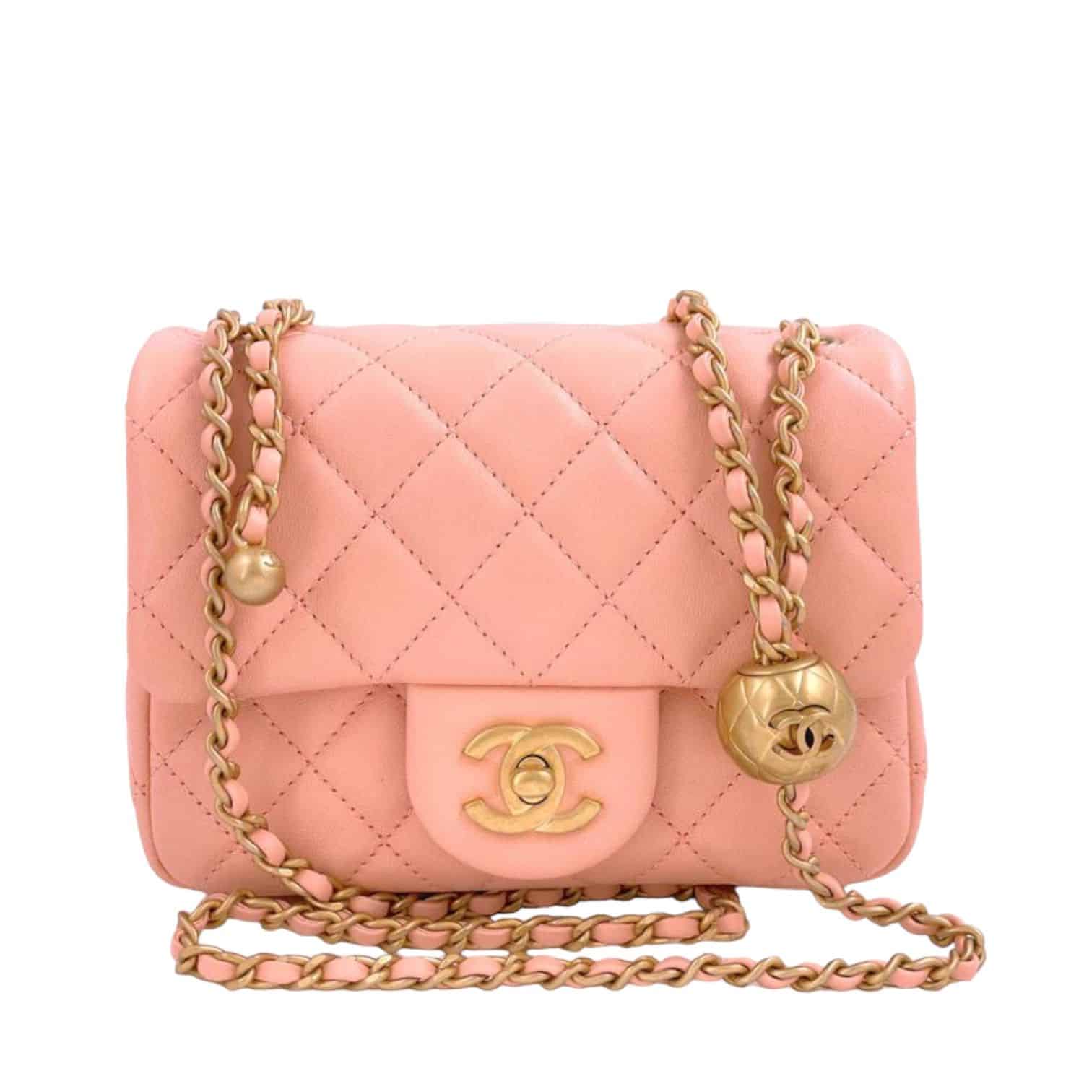 pink chanel pearl bag