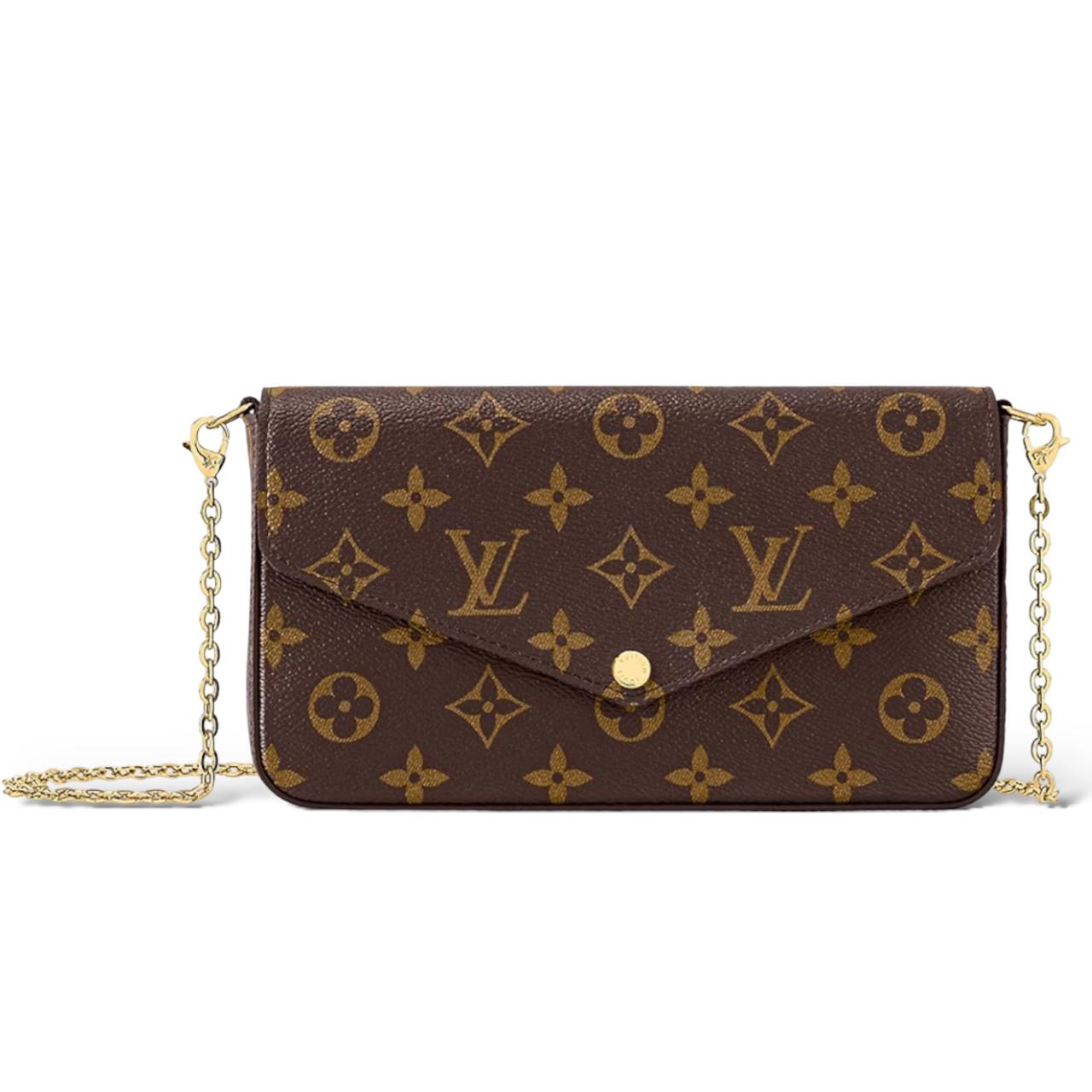 LOUIS VUITTON Monogram Vernis Felicie Pochette Gold Buckle Chain Strap