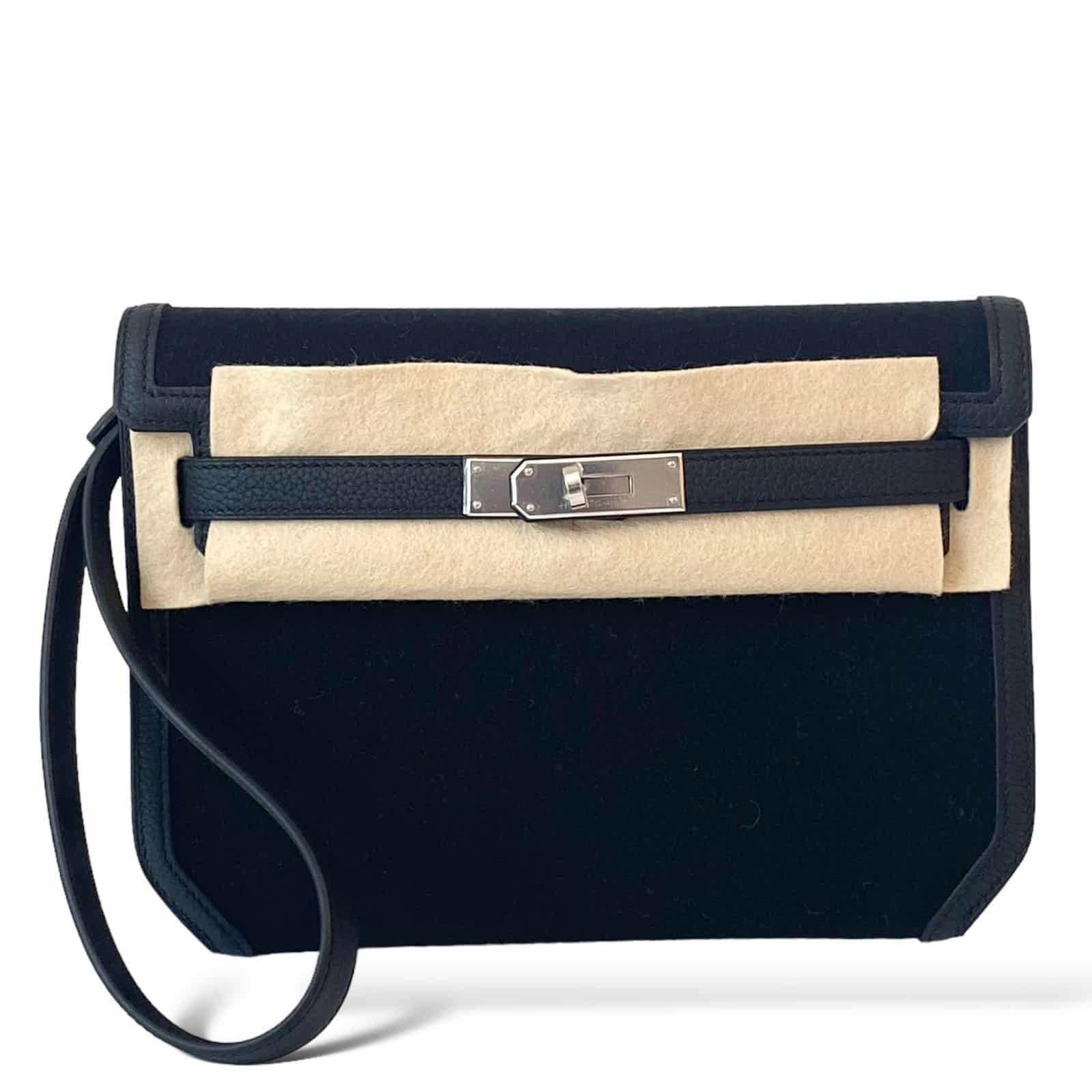 Hermes Kelly Depeche Black Canvas PHW - The Luxury Flavor