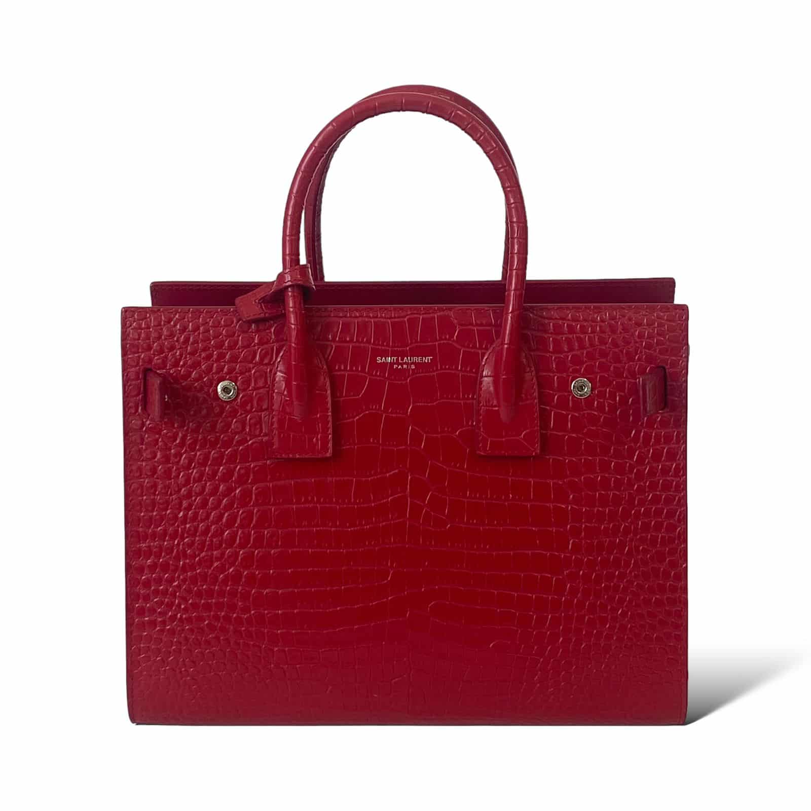 YSL Sac de jour red Croco effect baby size - The Luxury Flavor