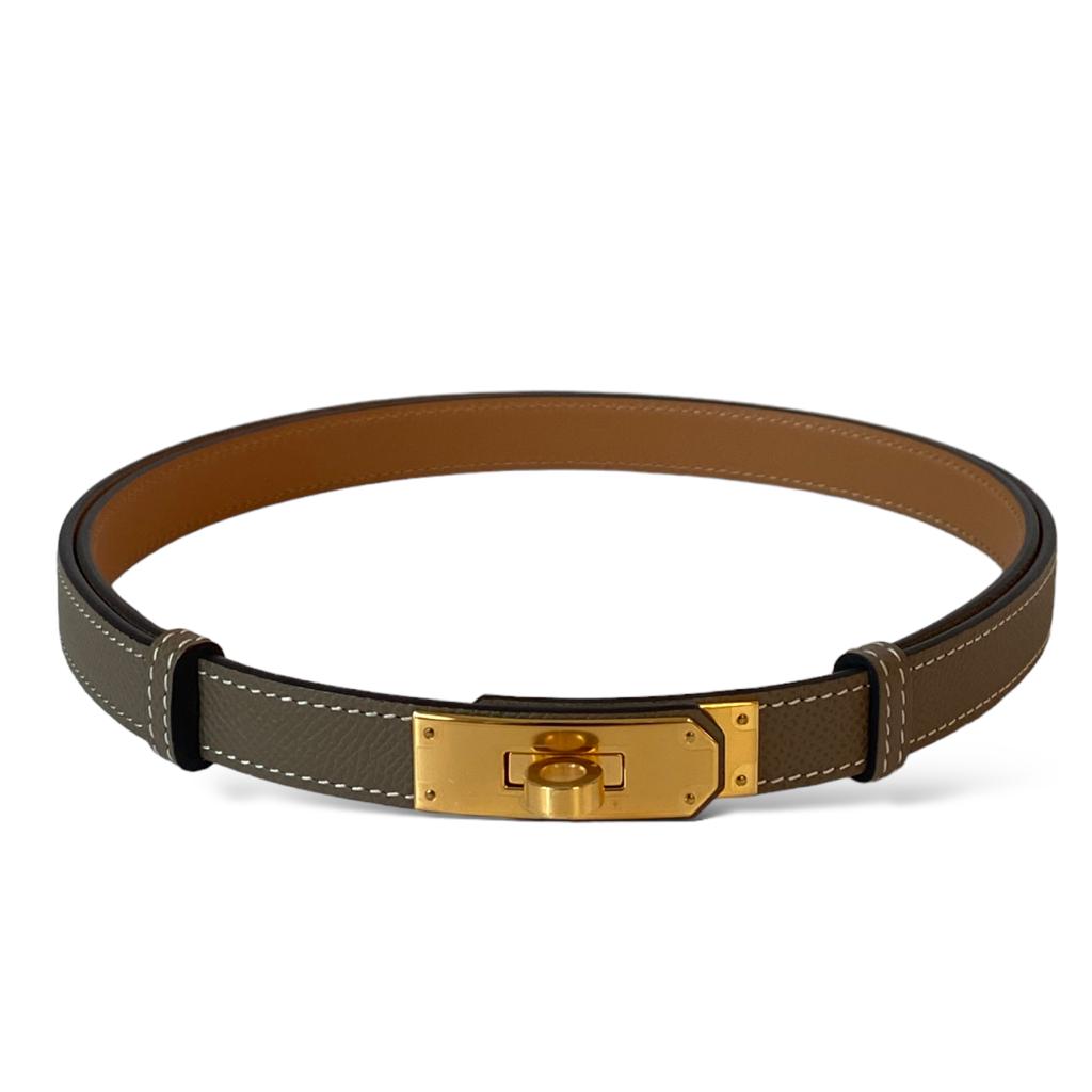 HERMES Kelly Belt Etoupe Epsom GHW *New - Timeless Luxuries