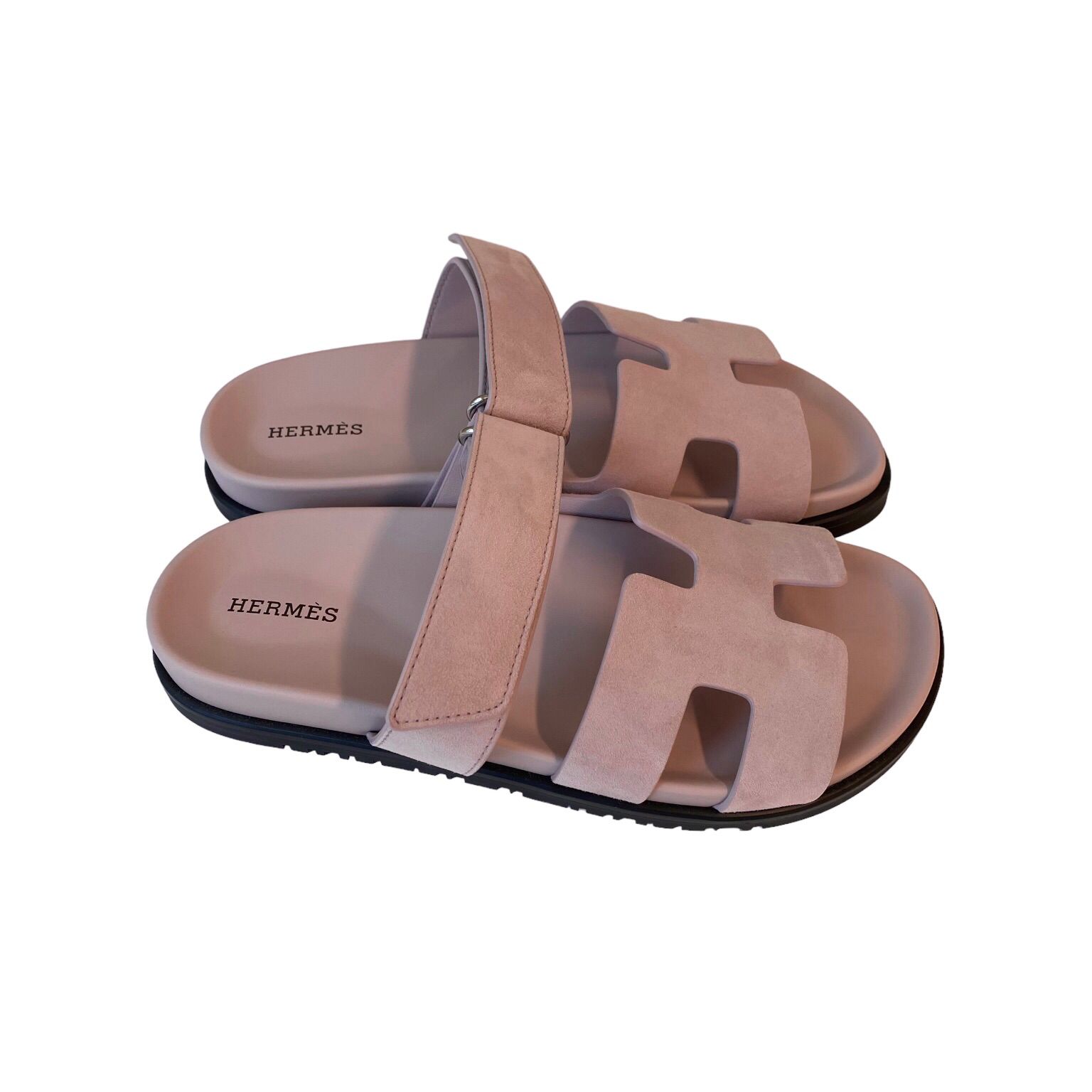 Sandales Hermès Chypre En Daim Rose - Taille 37 Neuve Avec Boîte