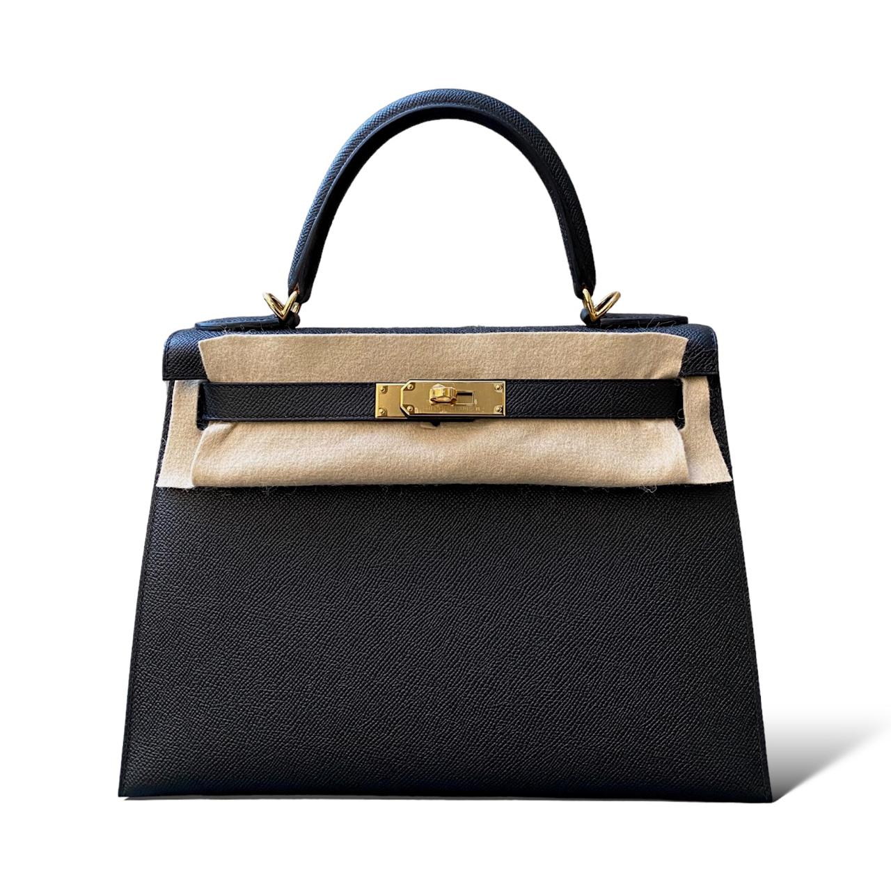 Hermes Kelly 28 Black Epsom GHW The Luxury Flavor